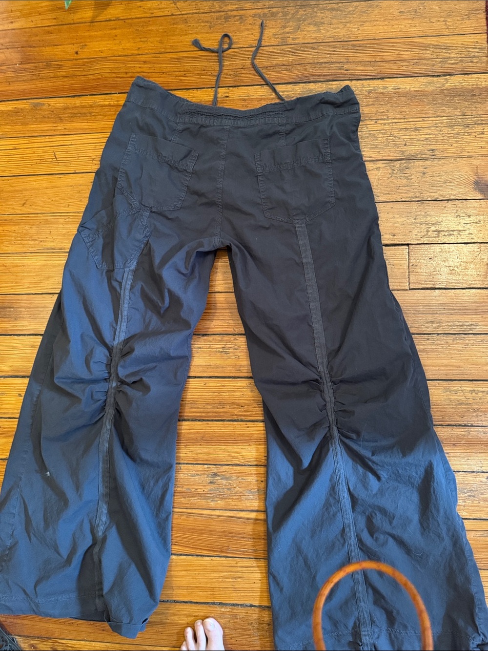 XCVI Gray Wide-Leg Drawstring Cotton-Blend Pants - Picture 2 of 3